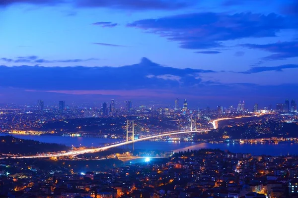 Istanbul Turquie Pont Bosphore Coucher Soleil — Photo