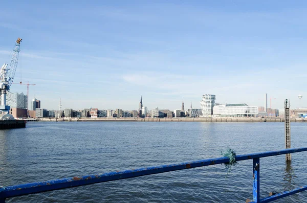 Vista Hacia Hamburgo Desde Sur Enfoque Barandilla — Foto de Stock
