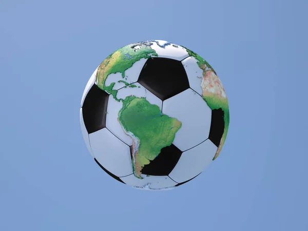 Soccerball Globe South North America — Stock Photo, Image
