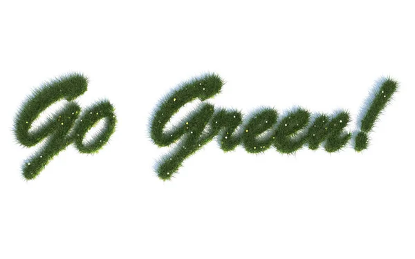 从现实的草丛中走出绿色系列符号 — 图库照片