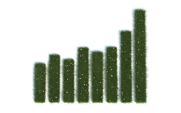 Bar Diagram Serie Symboler Realistisk Gräs — Stockfoto