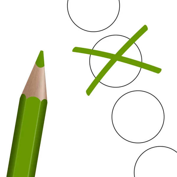 Elección Pin Verde Con Cruz — Foto de Stock