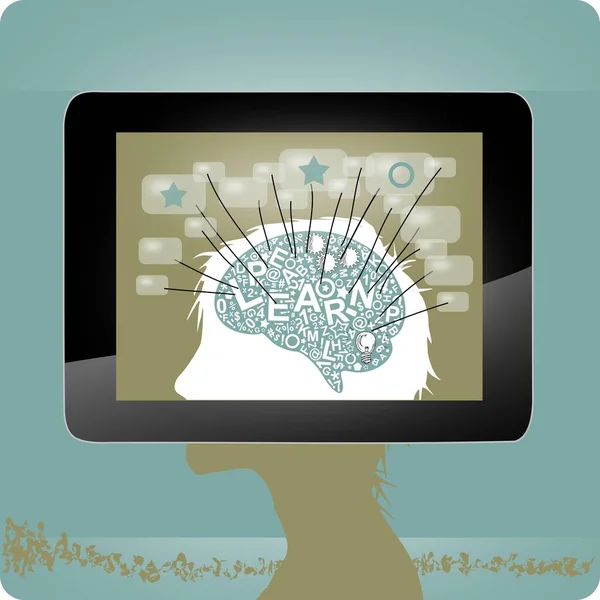 Kreativitás Analízis Tanulás Illusztráció Tabletta — Stock Fotó