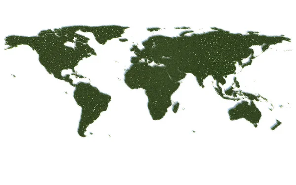 World Map Series Symbols Out Real Grass — 스톡 사진