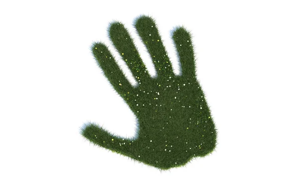 Symbole Green Hand Series Realistycznej Trawy — Zdjęcie stockowe