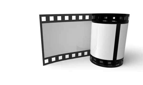 Film Reel Standing White Black — Stock Photo, Image