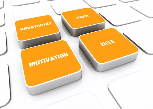 Pad Konzept Orange Motivation Kreativität Ideen Ziele — Stockfoto