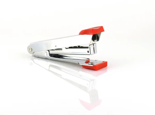 Red Silver Stapler White — Stock Photo, Image