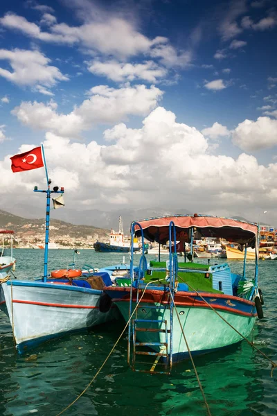 Två Båtar Alanya Hamn Turkiet Mellanöstern — Stockfoto