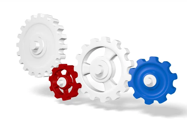 Gear Transmission Red White — Stock Photo, Image