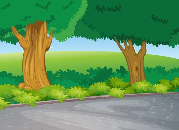 Иллюстрация Дерева Рядом Дорогой Красивой Природе — стоковое фото