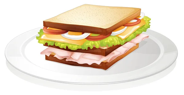 Illustratie Van Brood Sandwich Een Witte Achtergrond — Stockfoto