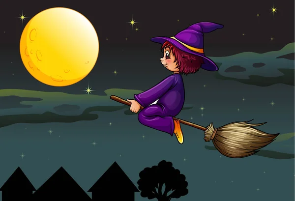 Illustration Witch Broom — Stock Photo, Image