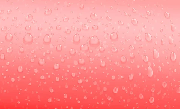 Ilustração Gotas Água Sobre Fundo Vermelho — Fotografia de Stock