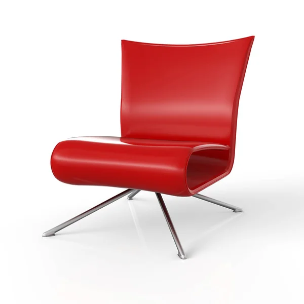 Sillón Moderno Aislado Rojo — Foto de Stock