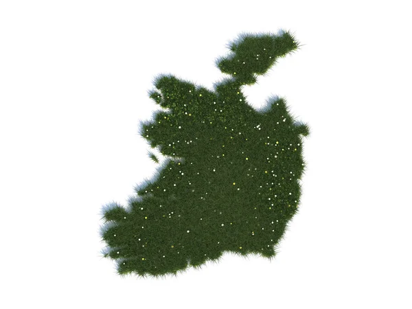 Map Ireland Series Countries Out Realistic Grass — Stock Photo, Image