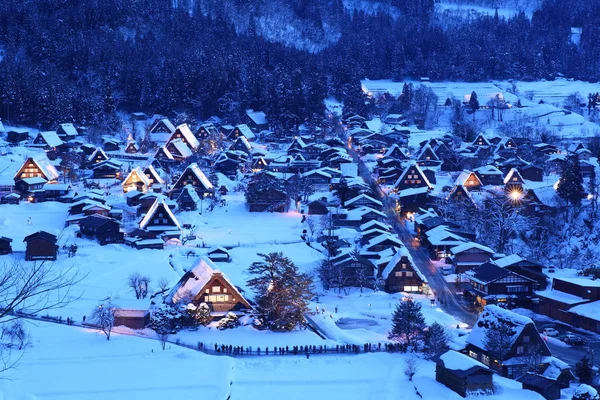 Patrimonio Humanidad Iluminación Shirakawago Japón —  Fotos de Stock