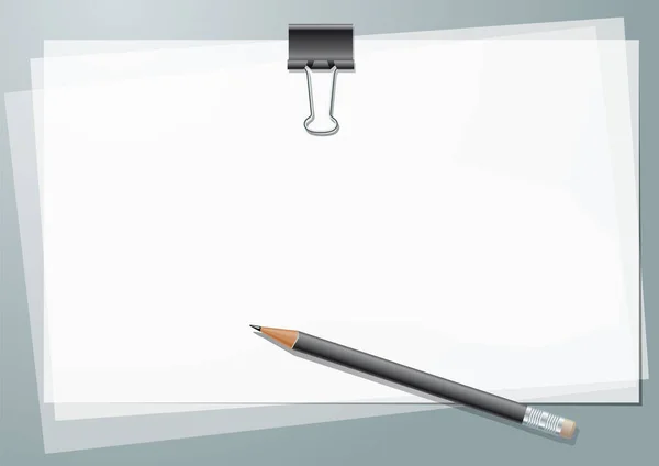 Papierrahmen Papier Büroklammer Und Bleistift — Stockfoto