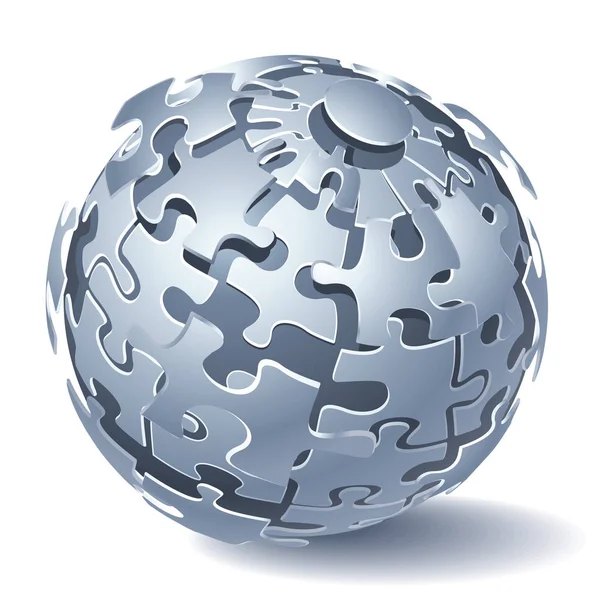 Puzzle Sphère Explosion Dynamique Illustration Vectorielle — Photo