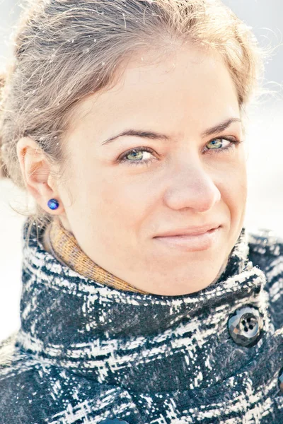 Жінка Пляжі Взимку — стокове фото