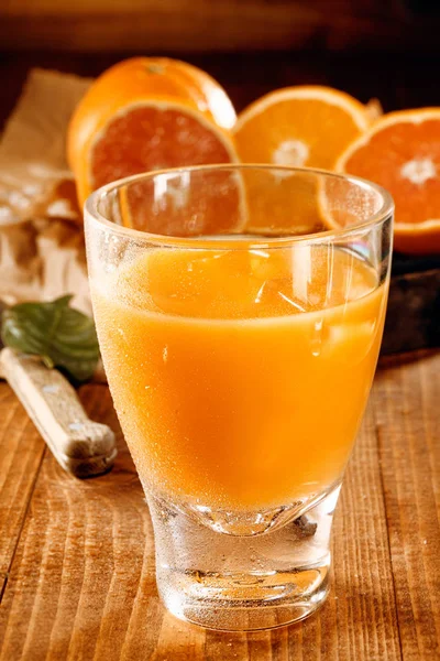 Egy Pohár Egészséges Friss Narancslével Grapefruit Lével — Stock Fotó