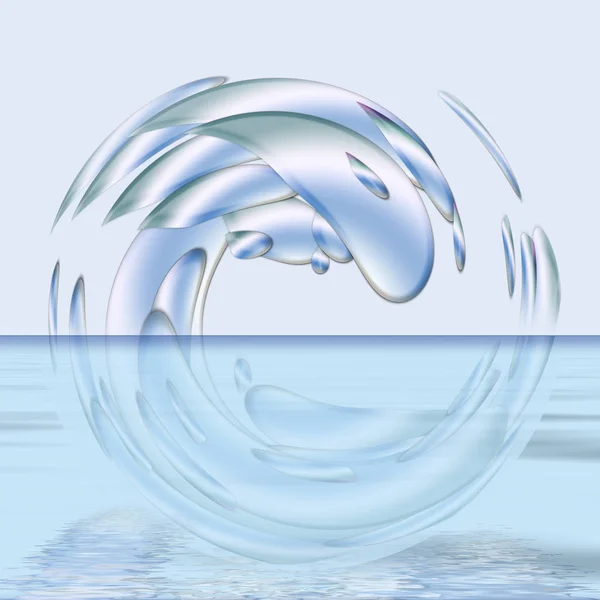 Абстрактные Голубые Волны Капли Воды Фоне Неба — стоковое фото