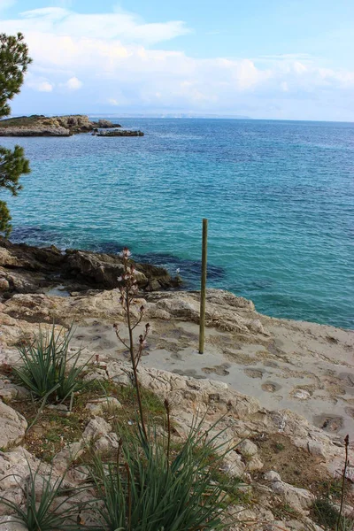 Cala Comtessa Costa Rocciosa Maiorca — Foto Stock