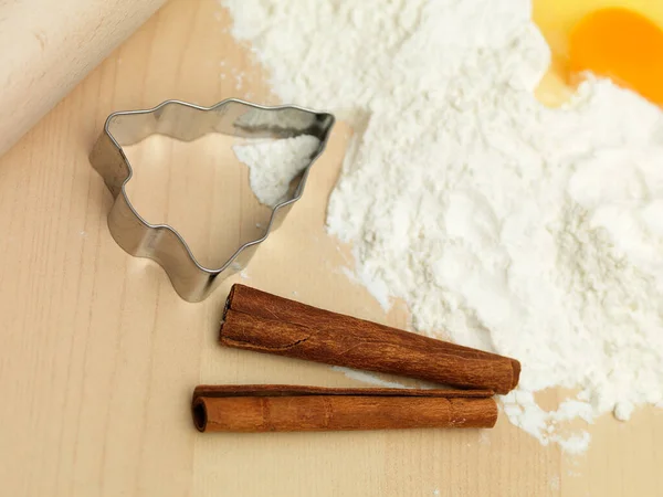 Couse Eggs Flour Cinnamon Spices Xmas — Stock Photo, Image