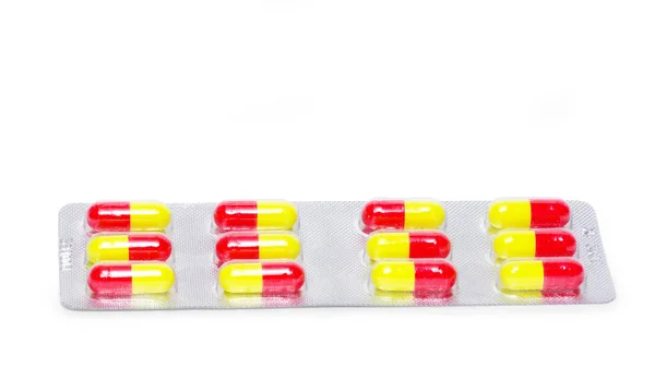 Capsules Van Antibiotica Geïsoleerd Wit — Stockfoto