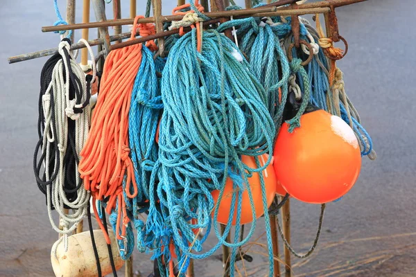 Ropes Cables Fishing Port Baltic Sea Germany — Stock Photo, Image