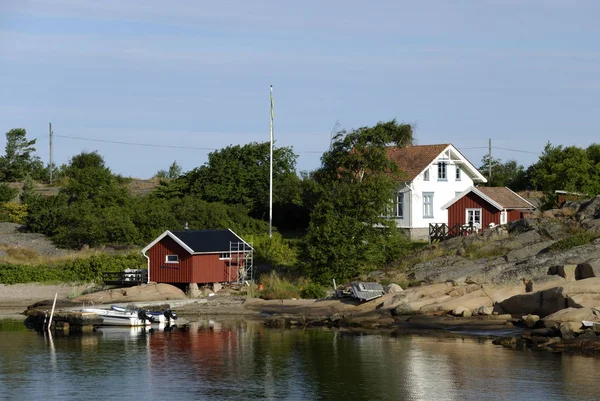 Příroda Cestování Švédsko Jezero Skandinávie Zrcadlo Ticho Cestovní Ruch Pobřeží — Stock fotografie