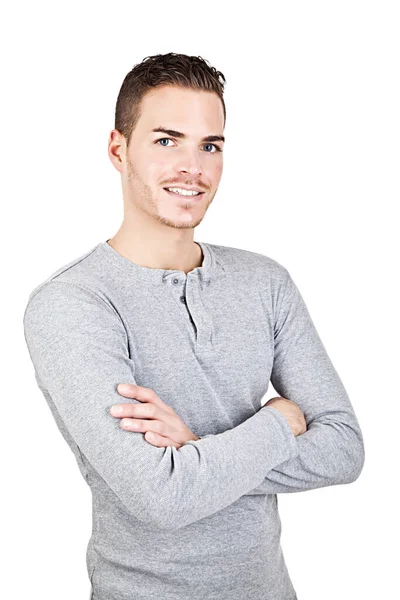 Portrait Sporty Young Man Isolated White — Stock Photo, Image