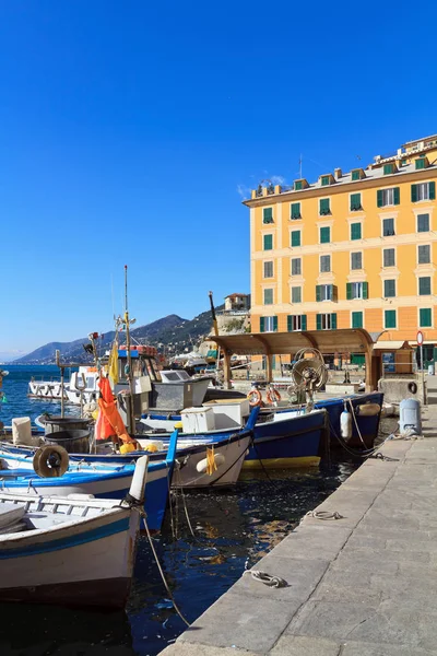 Small Harbor Fishing Boats Camogli Liguria Italy — Stock Photo, Image