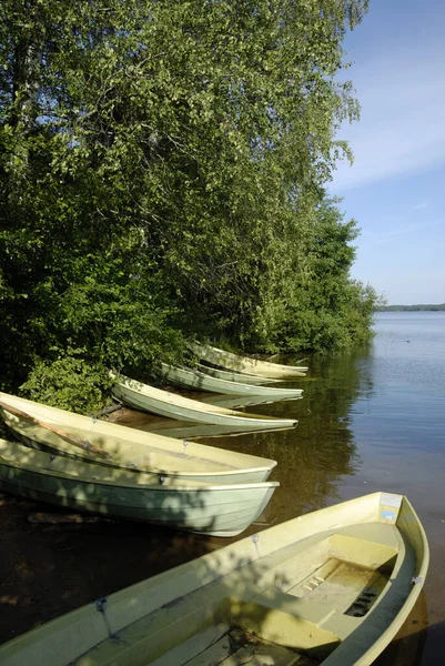 Łodzie Wiosłowe Nad Jeziorem Lappeenranta Finlandia — Zdjęcie stockowe