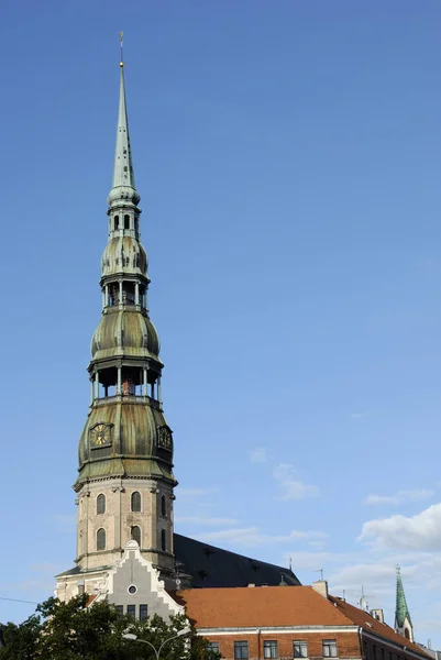 Dzwonnica Kościoła Piotra Ryga Łotwa — Zdjęcie stockowe
