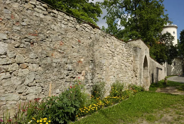 Kamienny Mur Nowym Zamku Cesis Łotwa — Zdjęcie stockowe