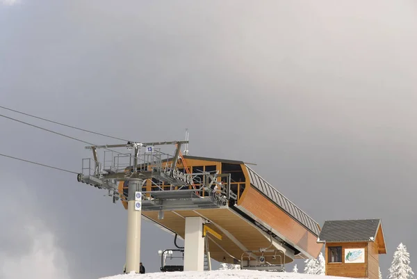 Vista Sulla Stazione Sciistica Inverno — Foto Stock