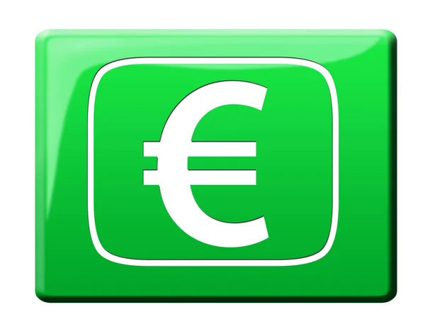 Ilustração Botão Sinal Euro — Fotografia de Stock
