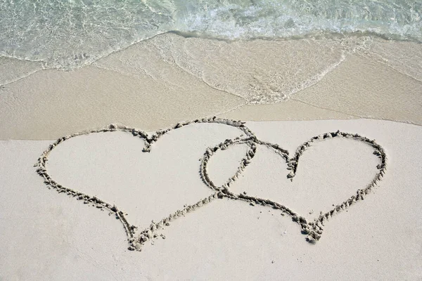 Форма Серця Піщаному Пляжі — стокове фото