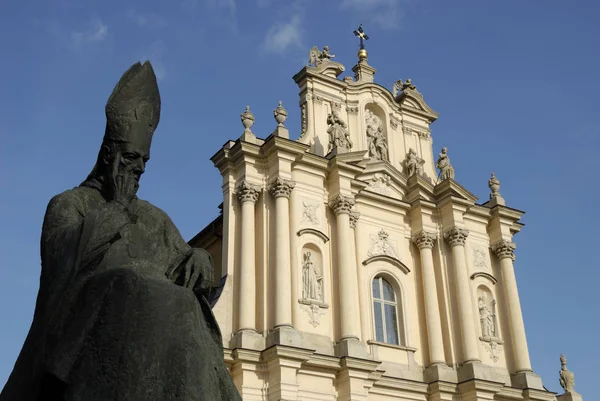 Kardinal Stefan Wyszynski Anıtı Joseph Kilisesi Varşova Polonya Nın Önündeki — Stok fotoğraf