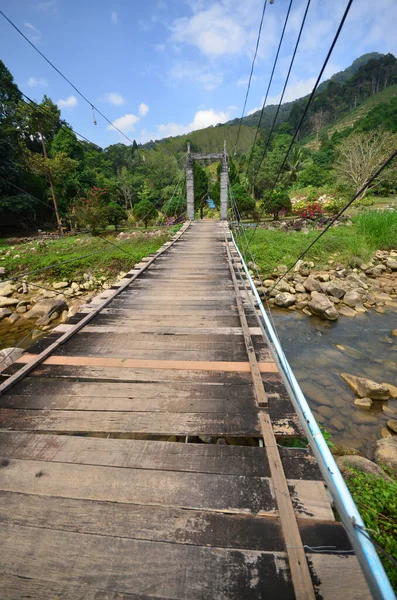 Puente Madera Parque Nacional Selva Tailandia — Foto de Stock