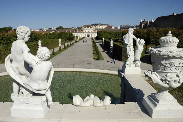 Fonte Belvedere Jardim Viena Áustria — Fotografia de Stock