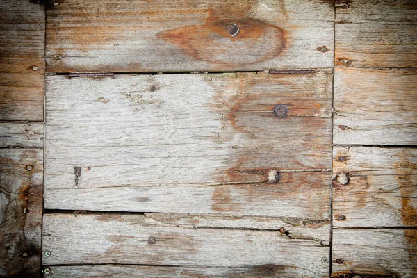老木覆层中带有裂缝 接缝和钉子的风化木板质感 — 图库照片