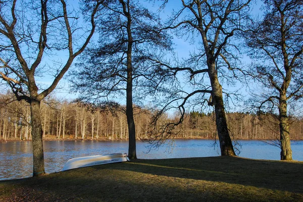 Nature Travel Suedia Lacul Scandinavia Oglindire Tăcere Turism Shore Environment — Fotografie, imagine de stoc