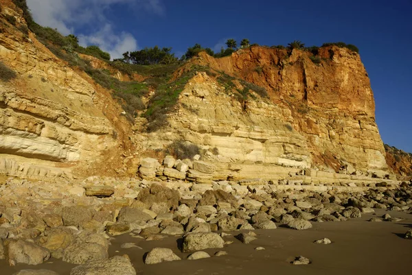 Kliffen Bij Praia Porto Mos Lagos Algarve Portugal — Stockfoto