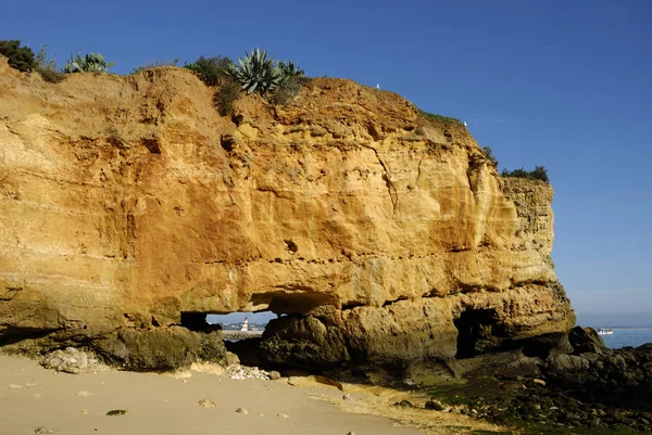 Formação Rocha Praia Batata Lagos — Fotografia de Stock