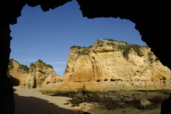 Jeskyně Praia Batata Lagos Algarve — Stock fotografie