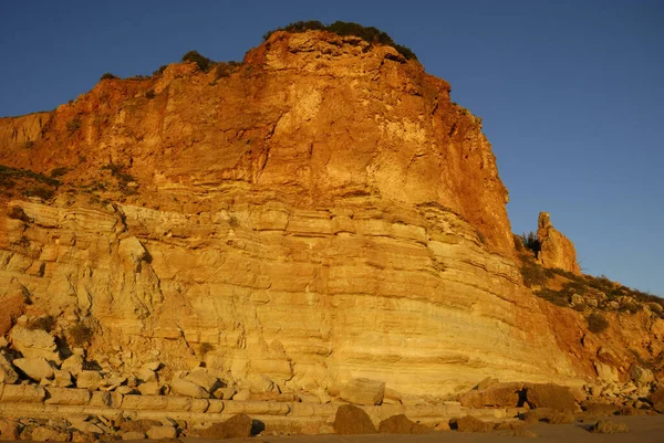 Muro Roca Pradera Oporto Mos Lagos Algarve Portugal — Foto de Stock