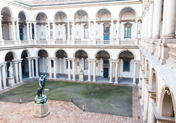 Milaan Italië Ingang Van Beroemde Brera University Arts — Stockfoto