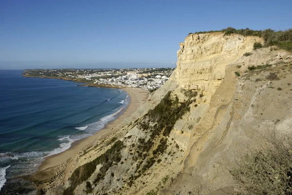 Kliffen Tussen Lagos Luz Algarve Portugal — Stockfoto